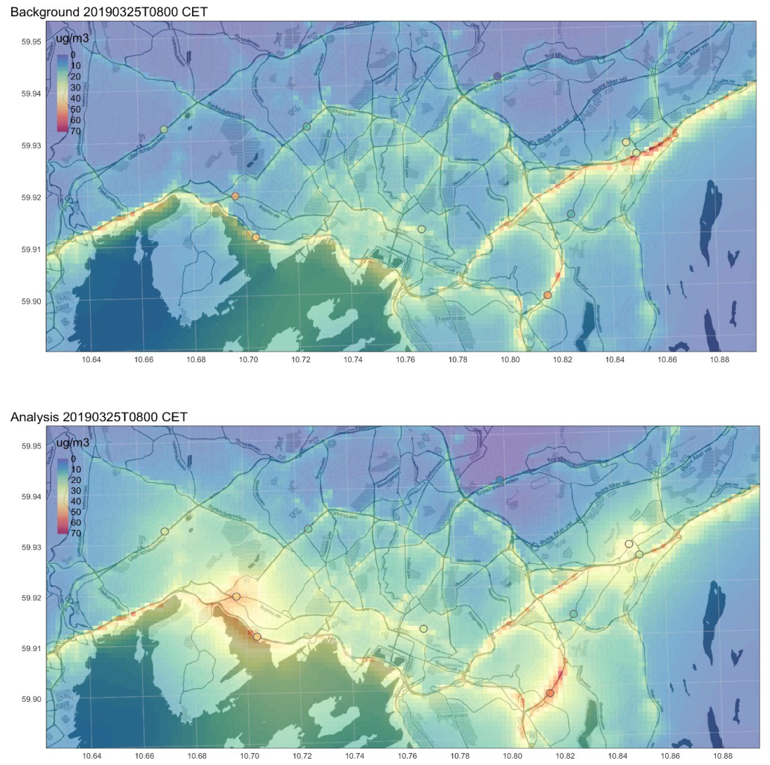 Assimilation of reference station data into the EPISODE model